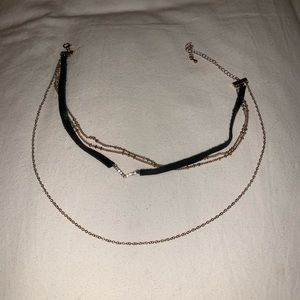 Black faux leather and gold look choker